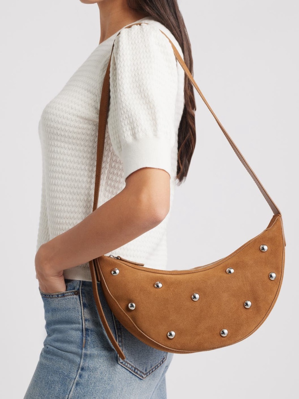 Madewell Studded Crescent Suede
Sling Bag - Picture 5 of 14